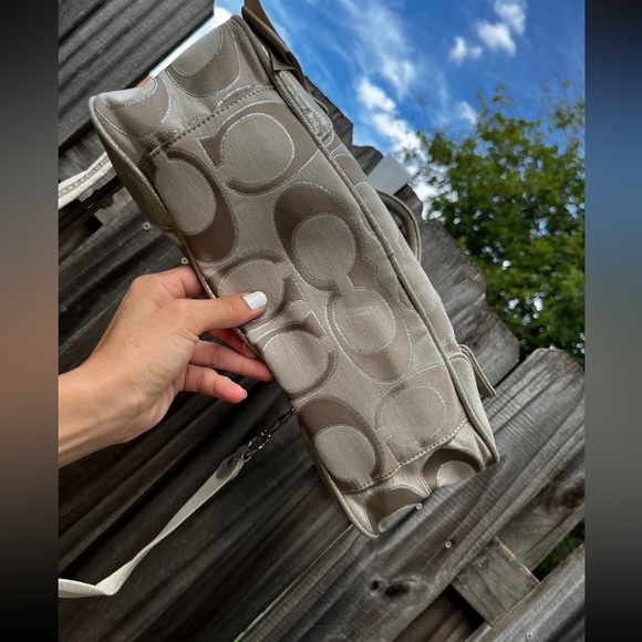 Coach Metallic Sateen Poppy Pushlock Satchel Crossbody - Picture 4 of 12